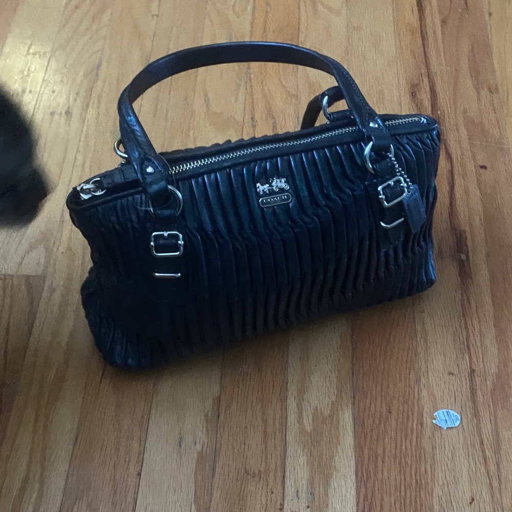 Coach Textured Black Satchel